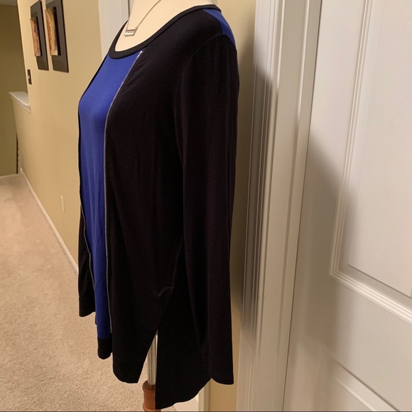 Comfy USA Black/Blue Tunic with Zipper Detail - Picture 3 of 6